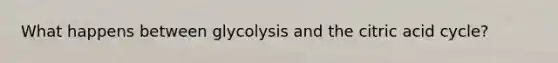 What happens between glycolysis and the citric acid cycle?