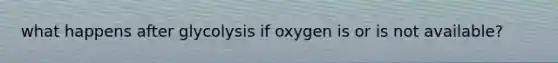 what happens after glycolysis if oxygen is or is not available?