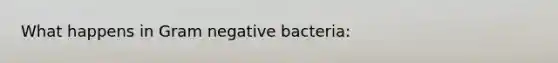 What happens in Gram negative bacteria: