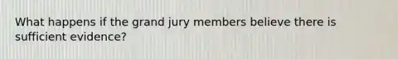 What happens if the grand jury members believe there is sufficient evidence?