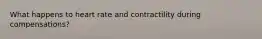What happens to heart rate and contractility during compensations?