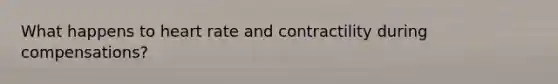 What happens to heart rate and contractility during compensations?
