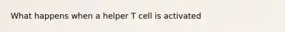 What happens when a helper T cell is activated