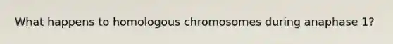 What happens to homologous chromosomes during anaphase 1?