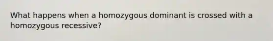 What happens when a homozygous dominant is crossed with a homozygous recessive?