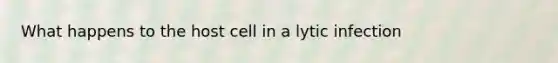 What happens to the host cell in a lytic infection