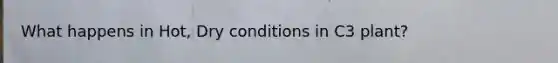 What happens in Hot, Dry conditions in C3 plant?