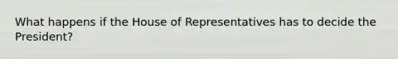 What happens if the House of Representatives has to decide the President?