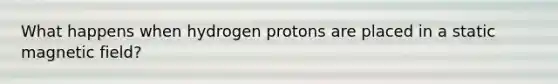 What happens when hydrogen protons are placed in a static magnetic field?