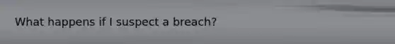 What happens if I suspect a breach?