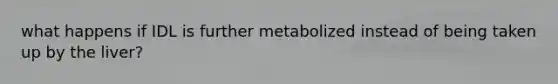 what happens if IDL is further metabolized instead of being taken up by the liver?