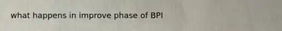 what happens in improve phase of BPI