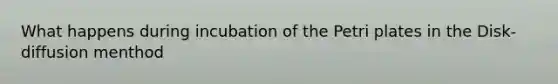 What happens during incubation of the Petri plates in the Disk-diffusion menthod