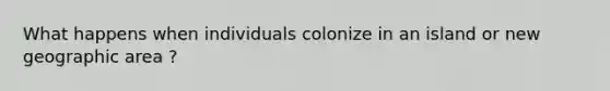 What happens when individuals colonize in an island or new geographic area ?