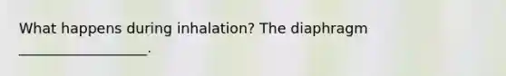 What happens during inhalation? The diaphragm __________________.