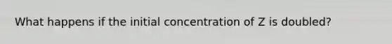 What happens if the initial concentration of Z is doubled?