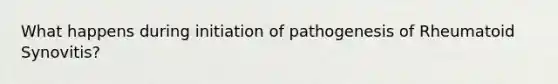 What happens during initiation of pathogenesis of Rheumatoid Synovitis?