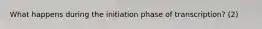What happens during the initiation phase of transcription? (2)