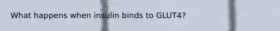 What happens when insulin binds to GLUT4?