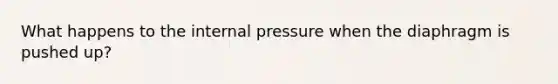 What happens to the internal pressure when the diaphragm is pushed up?