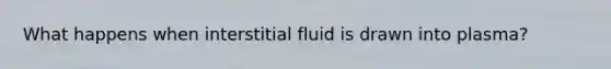 What happens when interstitial fluid is drawn into plasma?