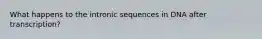 What happens to the intronic sequences in DNA after transcription?