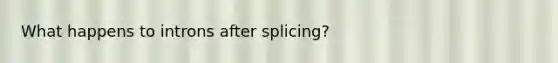 What happens to introns after splicing?