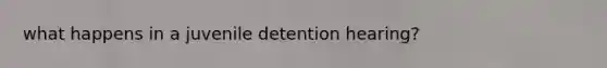 what happens in a juvenile detention hearing?