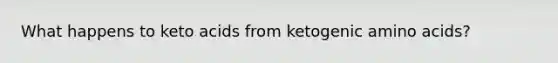 What happens to keto acids from ketogenic amino acids?