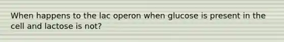 When happens to the lac operon when glucose is present in the cell and lactose is not?