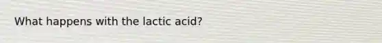 What happens with the lactic acid?