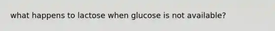 what happens to lactose when glucose is not available?