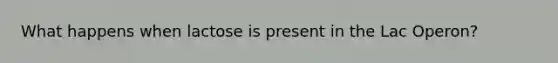What happens when lactose is present in the Lac Operon?