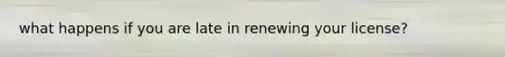 what happens if you are late in renewing your license?