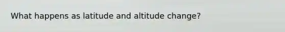 What happens as latitude and altitude change?