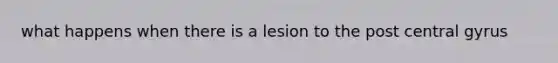 what happens when there is a lesion to the post central gyrus