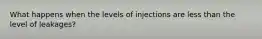 What happens when the levels of injections are less than the level of leakages?