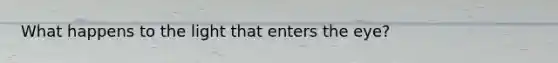 What happens to the light that enters the eye?