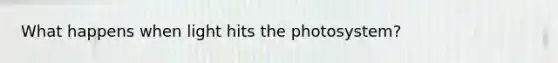 What happens when light hits the photosystem?