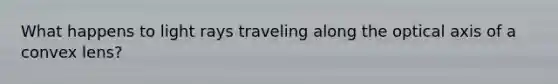 What happens to light rays traveling along the optical axis of a convex lens?