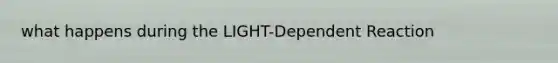 what happens during the LIGHT-Dependent Reaction