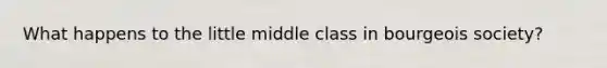 What happens to the little middle class in bourgeois society?