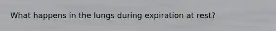 What happens in the lungs during expiration at rest?