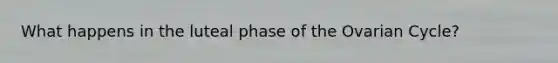 What happens in the luteal phase of the Ovarian Cycle?