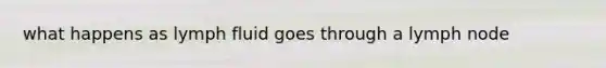 what happens as lymph fluid goes through a lymph node