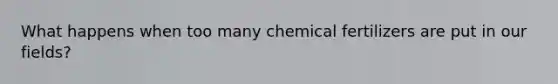 What happens when too many chemical fertilizers are put in our fields?