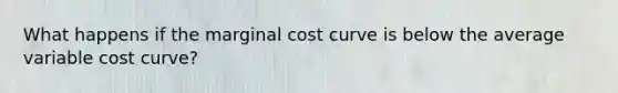 What happens if the marginal cost curve is below the average variable cost curve?