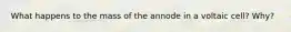 What happens to the mass of the annode in a voltaic cell? Why?