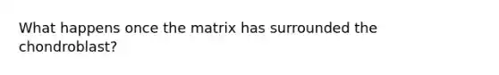 What happens once the matrix has surrounded the chondroblast?