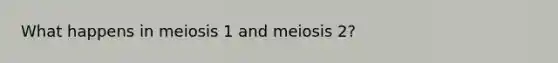 What happens in meiosis 1 and meiosis 2?